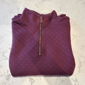 LL Bean Quilted Quarter Zip Pullover - Women’s Medium